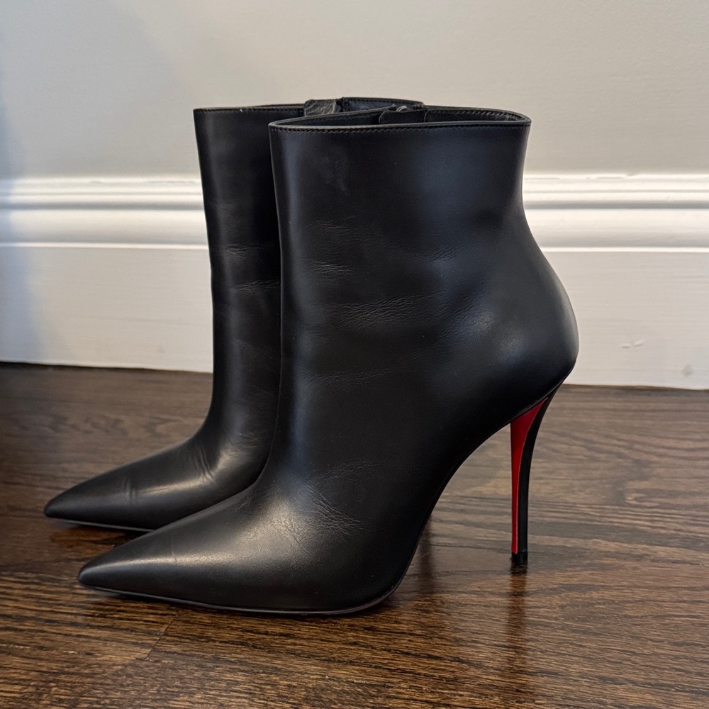 Christian Louboutin Black Ankle Boots Miss Z Booty - 100mm